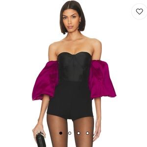 Dita Top in Black & Magenta